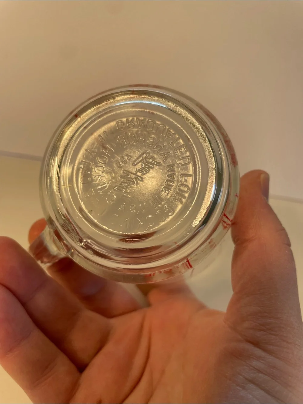 Vintage Fire-King 1 Cup Glass Measuring Cup Anchor Hocking Red Graphics USA